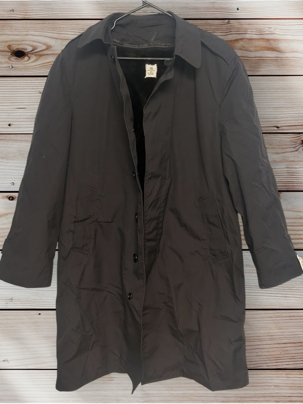 Navy Exchange Men's Black Long Coat Jacket - Classic Lightweight Overcoat 38R